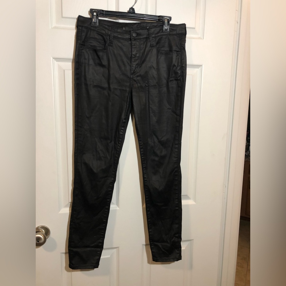 Black leather jeans